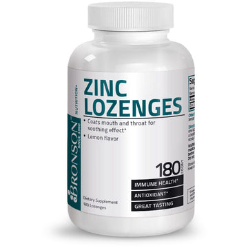 Bronson Zinc Lozenges - Lemon - 23 mg - 180 Lozenges