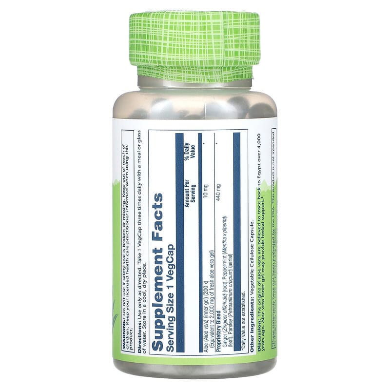 Solaray, True Herbs, Aloe Vera Gel, 10 mg, 100 VegCaps The Supplement