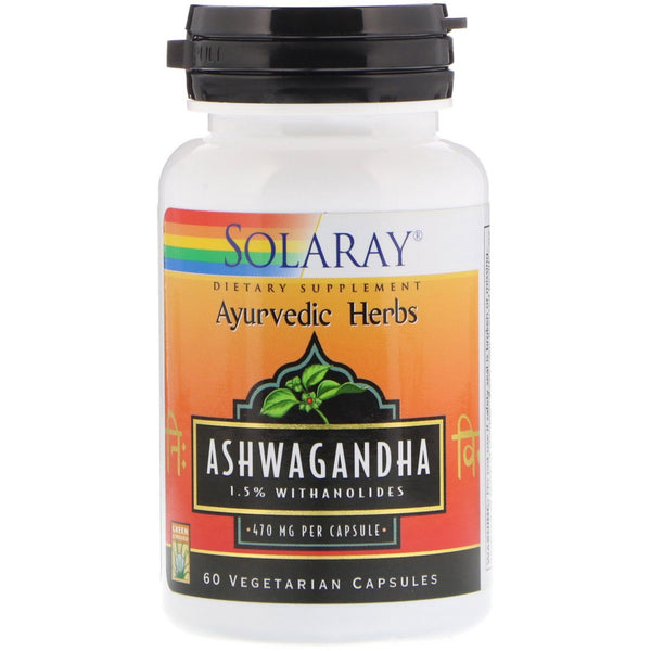 Solaray, Ashwagandha, 470 mg, 60 Vegetarian Capsules - The Supplement Shop