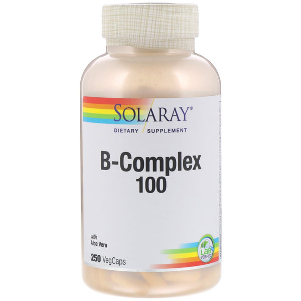 Solaray, B-Complex 100 with Aloe Vera, 250 VegCaps - The Supplement Shop