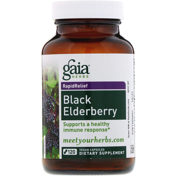 Gaia Herbs, Black Elderberry, 120 Vegan Capsules