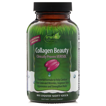 Irwin Naturals, Collagen Beauty, Clinically Proven Verisol, 80 Liquid Soft-Gels