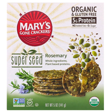 Mary's Gone Crackers, Super Seed Crackers, Rosemary, 5 oz (141 g)