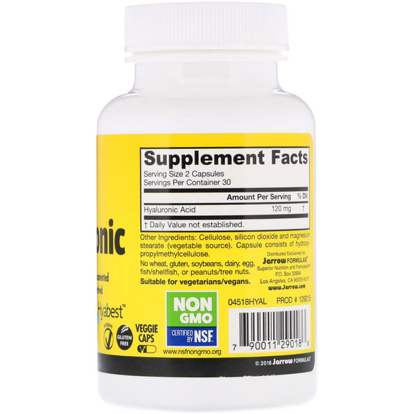 Jarrow Formulas, Hyaluronic Acid, 60 Veggie Caps - The Supplement Shop