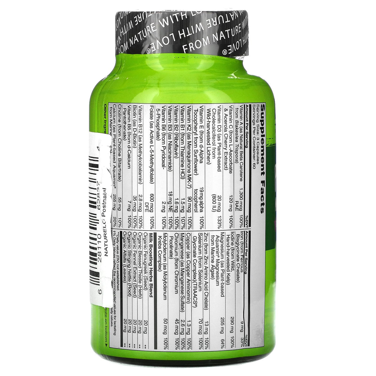 NATURELO, Postnatal Multivitamin for Breastfeeding Moms, 180 Vegetaria