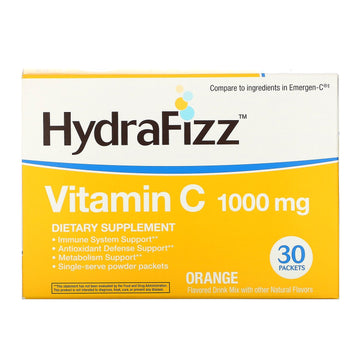 Naturally Vitamins, HydraFizz, Vitamin C, Orange, 1,000 mg, 30 Packets
