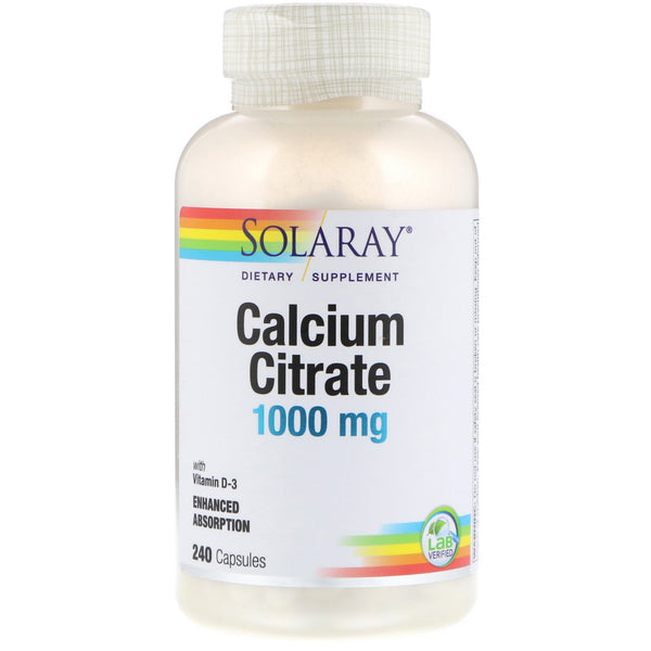 Solaray, Calcium Citrate, 1,000 mg, 240 Capsules - The Supplement Shop