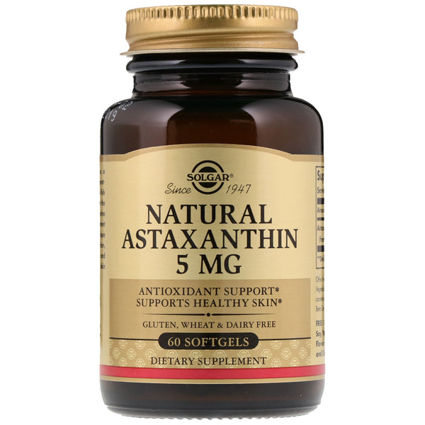 Solgar, Natural Astaxanthin, 5 mg, 60 Softgels - The Supplement Shop