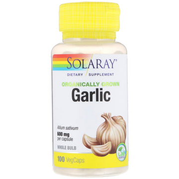 Solaray, Organically Grown Garlic, 600 mg, 100 VegCaps