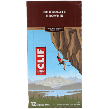 Clif Bar, Energy Bar, Chocolate Brownie, 12 Bars, 2.40 oz (68 g) Each