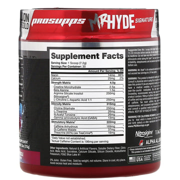 ProSupps, Mr. Hyde, Signature Pre Workout, Blue Razz Popsicle, 7.6 oz (216 g)