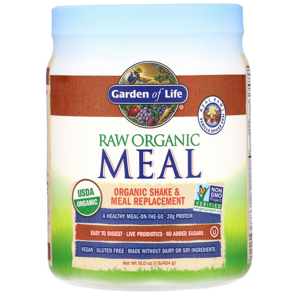 Garden of Life, RAW Organic Meal, Shake & Meal Replacement, Vanilla Spiced Chai, 16 oz (454 g) - The Supplement Shop