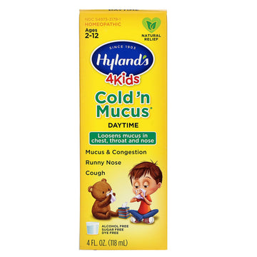 Hyland's, 4 Kids, Cold 'n Mucus, Daytime, Ages 2-12, 4 fl oz (118 ml)