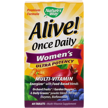 Nature's Way, Alive! Once Daily, Women's Ultra Potency Multi-Vitamin, 60 Tablets