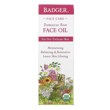 Badger Company, Face Care, Damascus Rose Face Oil, 1 fl oz (29.5 ml)