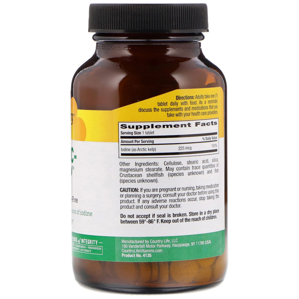Country Life, Arctic-Kelp, 225 mcg, 300 Tablets | The Supplement Shop