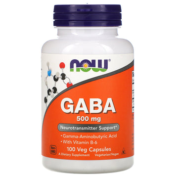 Now Foods, GABA, 500 mg, 100 Veg Capsules
