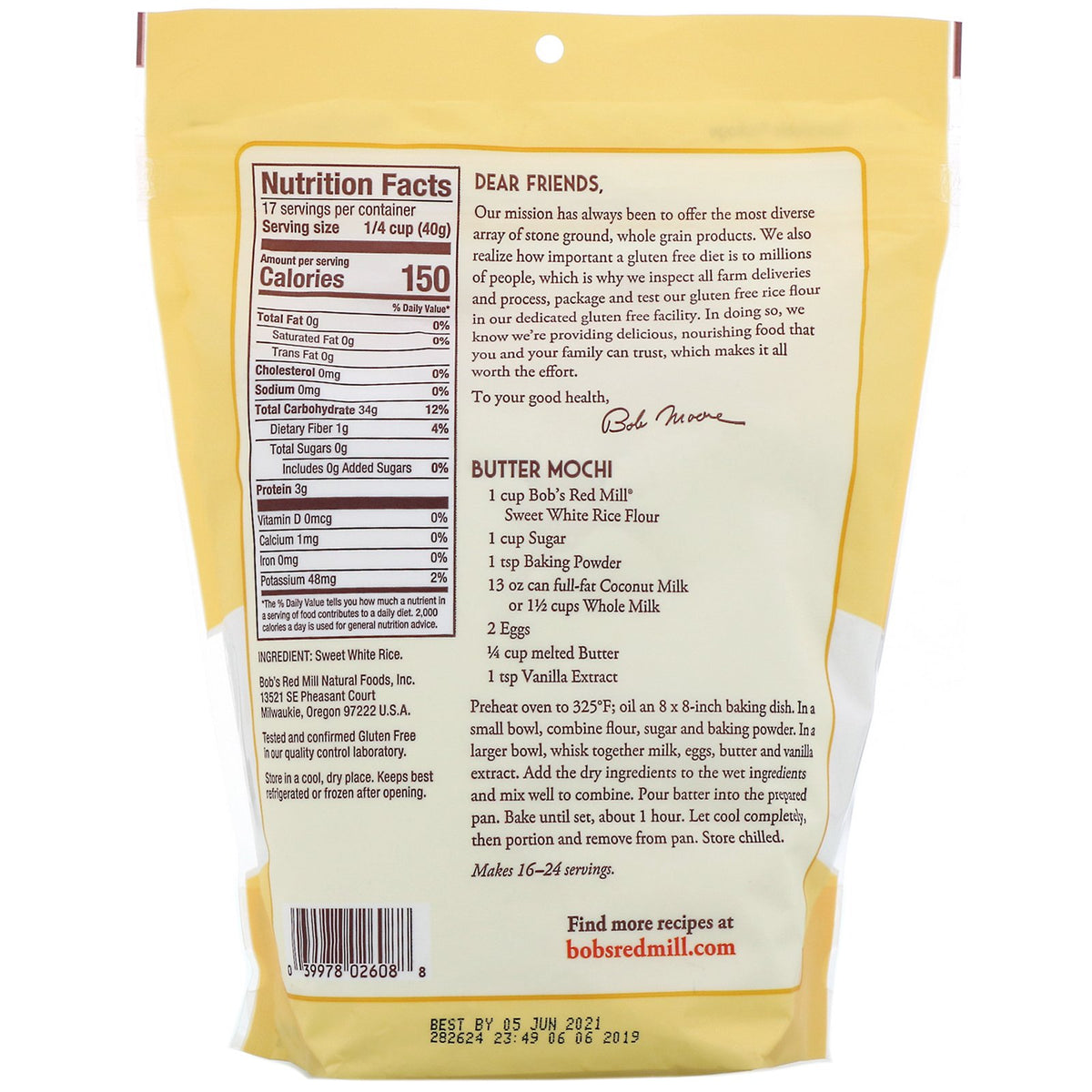 Bob's Red Mill, Sweet White Rice Flour, 24 oz (680 g) The Supplement Shop