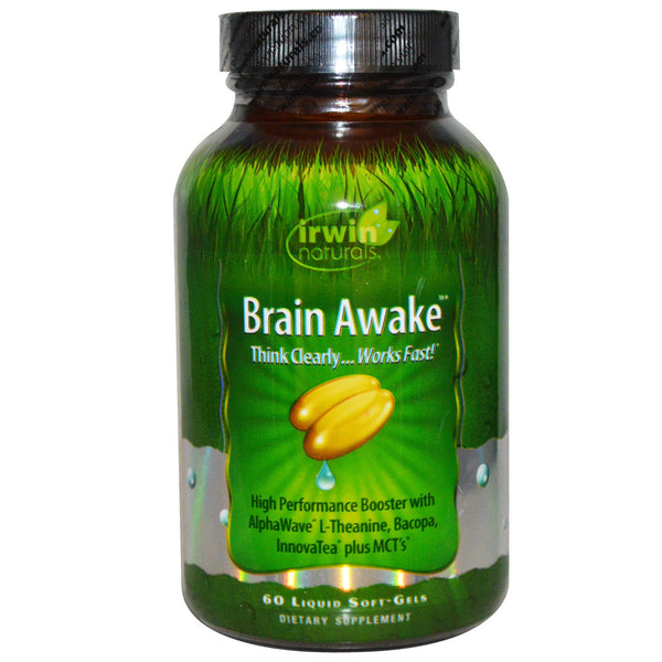 Irwin Naturals, Brain Awake, 60 Liquid Soft-Gels - The Supplement Shop