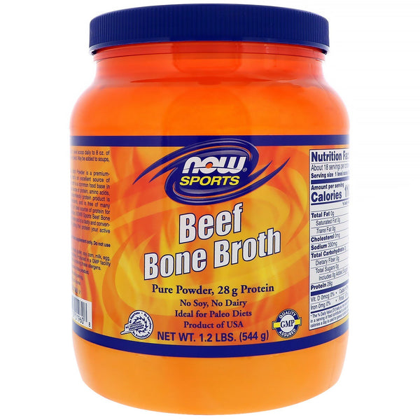 Now Foods, Beef Bone Broth, 1.2 lbs (544 g) - The Supplement Shop