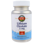 KAL, Lithium Orotate, 5 mg, 60 VegCaps - The Supplement Shop