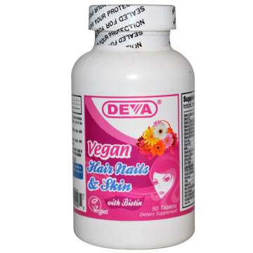 Deva, Vegan, Hair Nails & Skin, 90 Tablets