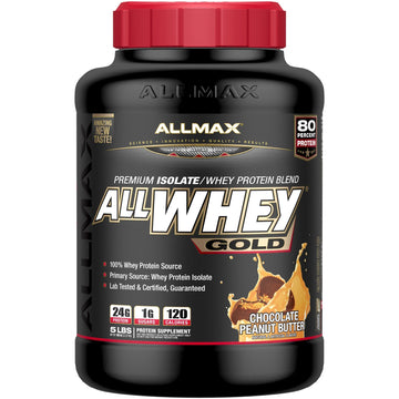 ALLMAX Nutrition, AllWhey Gold, 100% Whey Protein + Premium Whey Protein Isolate, Chocolate Peanut Butter, 5 lbs. (2.27 kg)
