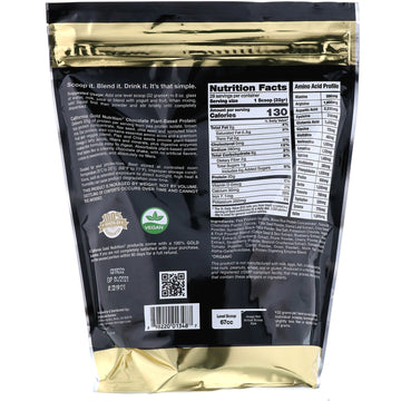 California Gold Nutrition, Chocolate Plant-Based Protein, Vegan, Easy to Digest, 2 lb (907 g)