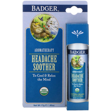Badger Company, Aromatherapy, Headache Soother, Peppermint & Lavender, .60 oz (17 g)