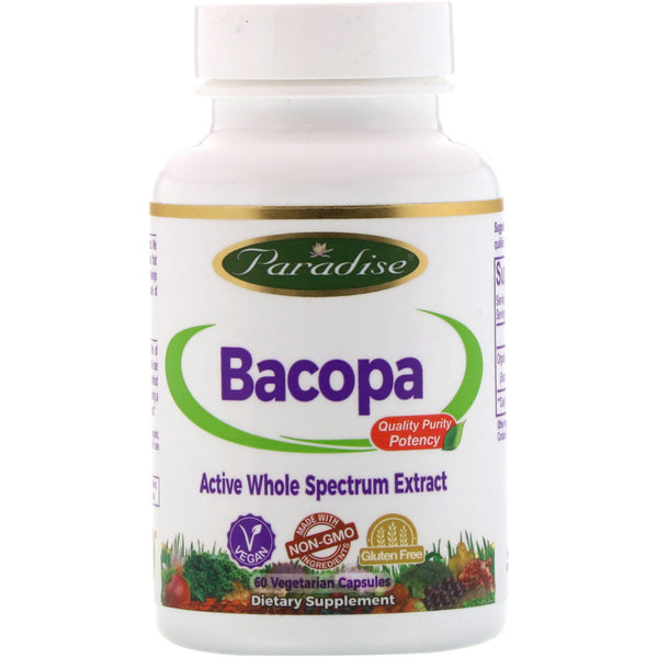Paradise Herbs, Bacopa, 60 Vegetarian Capsules - The Supplement Shop
