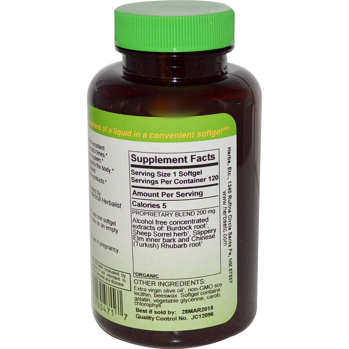 Herbs Etc., Essiac Tonic, Alcohol Free, 120 FastActing Softgels The