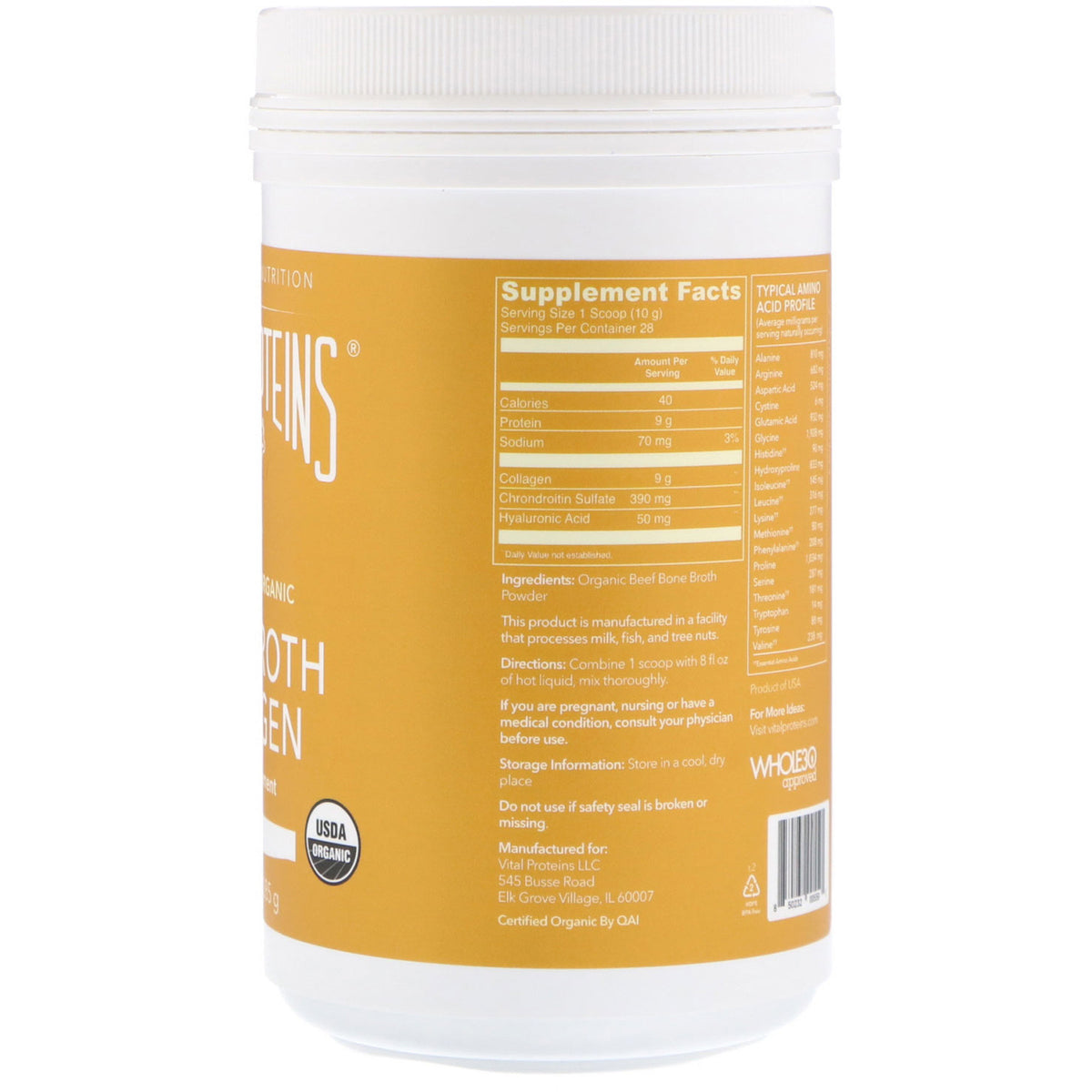 Vital Proteins, Bone Broth Collagen, Beef, 10 oz (285 g) The Supplement Shop