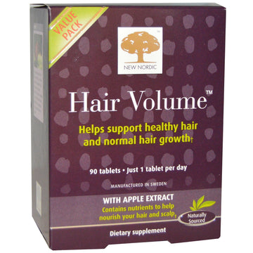 New Nordic, Hair Volume with Apple Extract, 90 Tablets