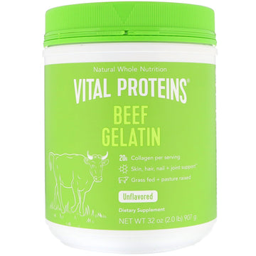 Vital Proteins, Beef Gelatin, Unflavored, 2 lbs (907 g)