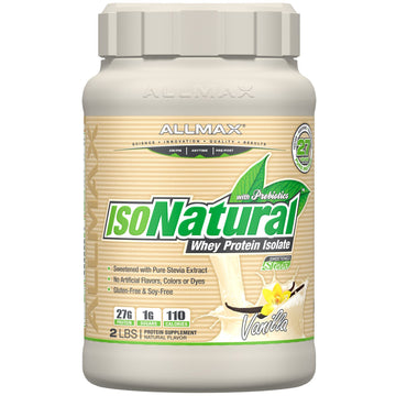 ALLMAX Nutrition, IsoNatural, Pure Whey Protein Isolate, Vanilla, 2 lbs (907 g)