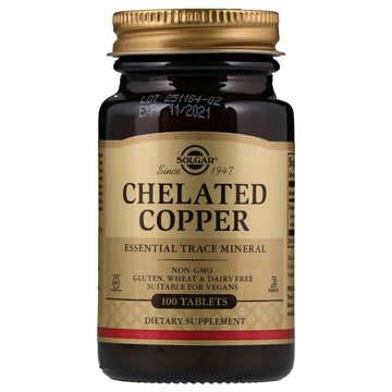 Solgar, Chelated Copper, 100 Tablets