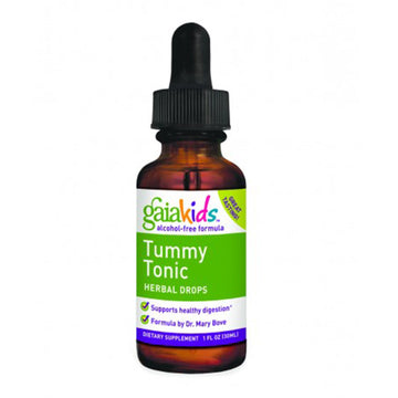 Gaia Herbs, Kids, Tummy Tonic Herbal Drops, Alcohol-Free Formula, 1 fl oz (30 ml)