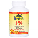 Natural Factors, PS Phosphatidylserine, 100 mg, 60 Softgels - The Supplement Shop