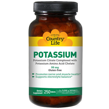 Country Life, Potassium, 99 mg, 250 Tablets