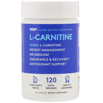 RSP Nutrition, L-Carnitine, 500 mg, 120 Capsules