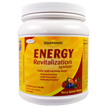 Enzymatic Therapy, Fatigued to Fantastic!, Energy Revitalization System, Berry Splash Flavor, 1.3 lbs (609 g)
