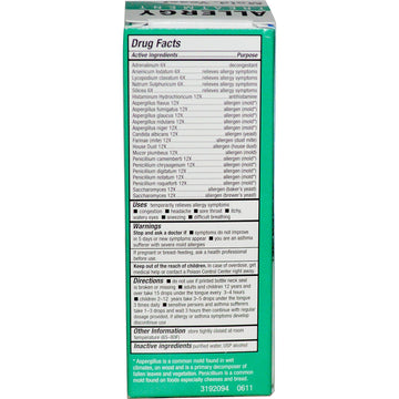 NatraBio, BioAllers, Allergy Treatment, Mold, Yeast & Dust, 1 fl oz (30 ml)