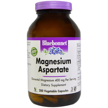 Bluebonnet Nutrition, Magnesium Aspartate, 400 mg, 200 Vegetable Capsules