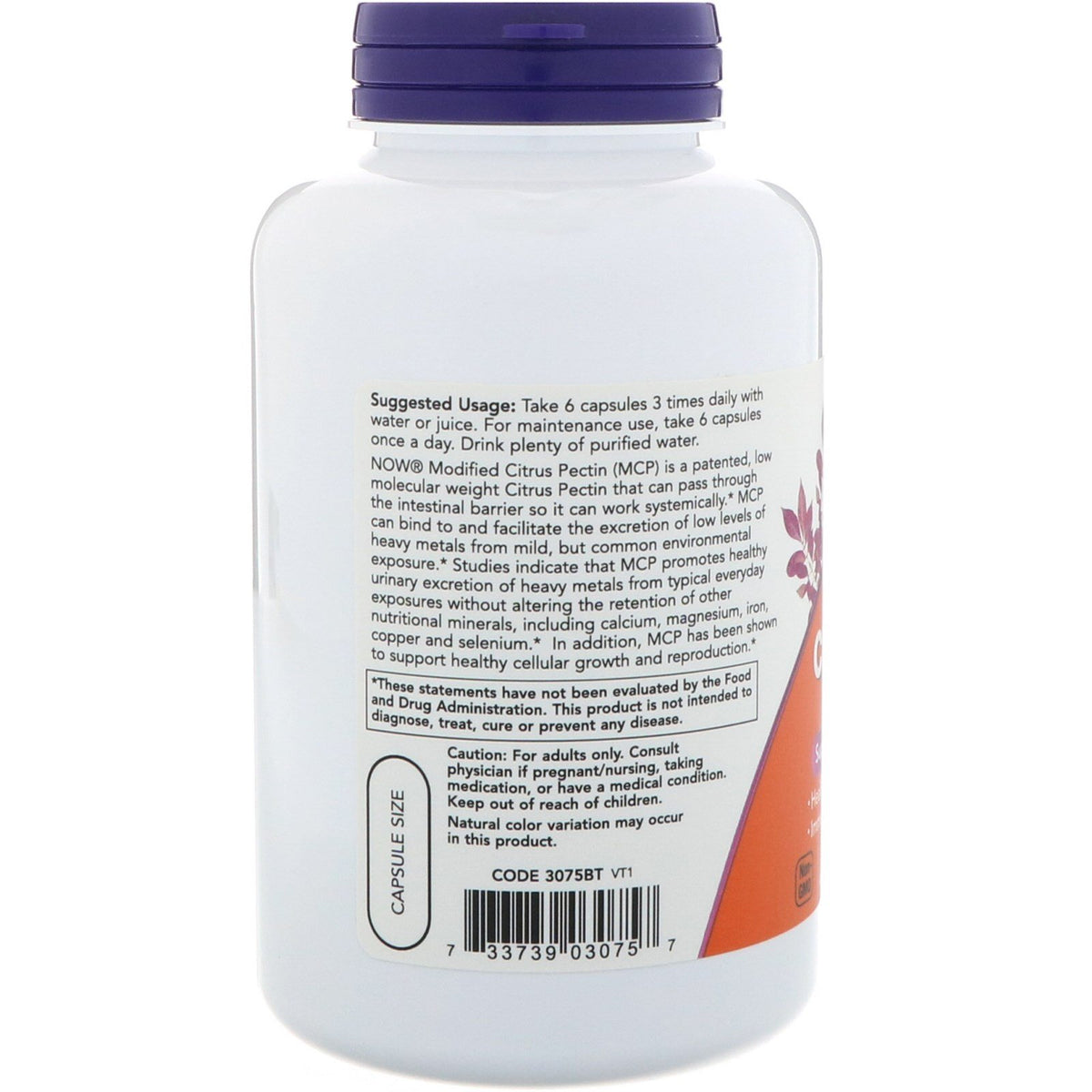 Now Foods, Modified Citrus Pectin, 800 mg, 180 Veg Capsules The