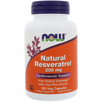 Now Foods, Natural Resveratrol, 200 mg, 120 Veg Capsules