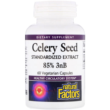 Natural Factors, Celery Seed, Standardized Extract, 60 Vegetarian Capsules