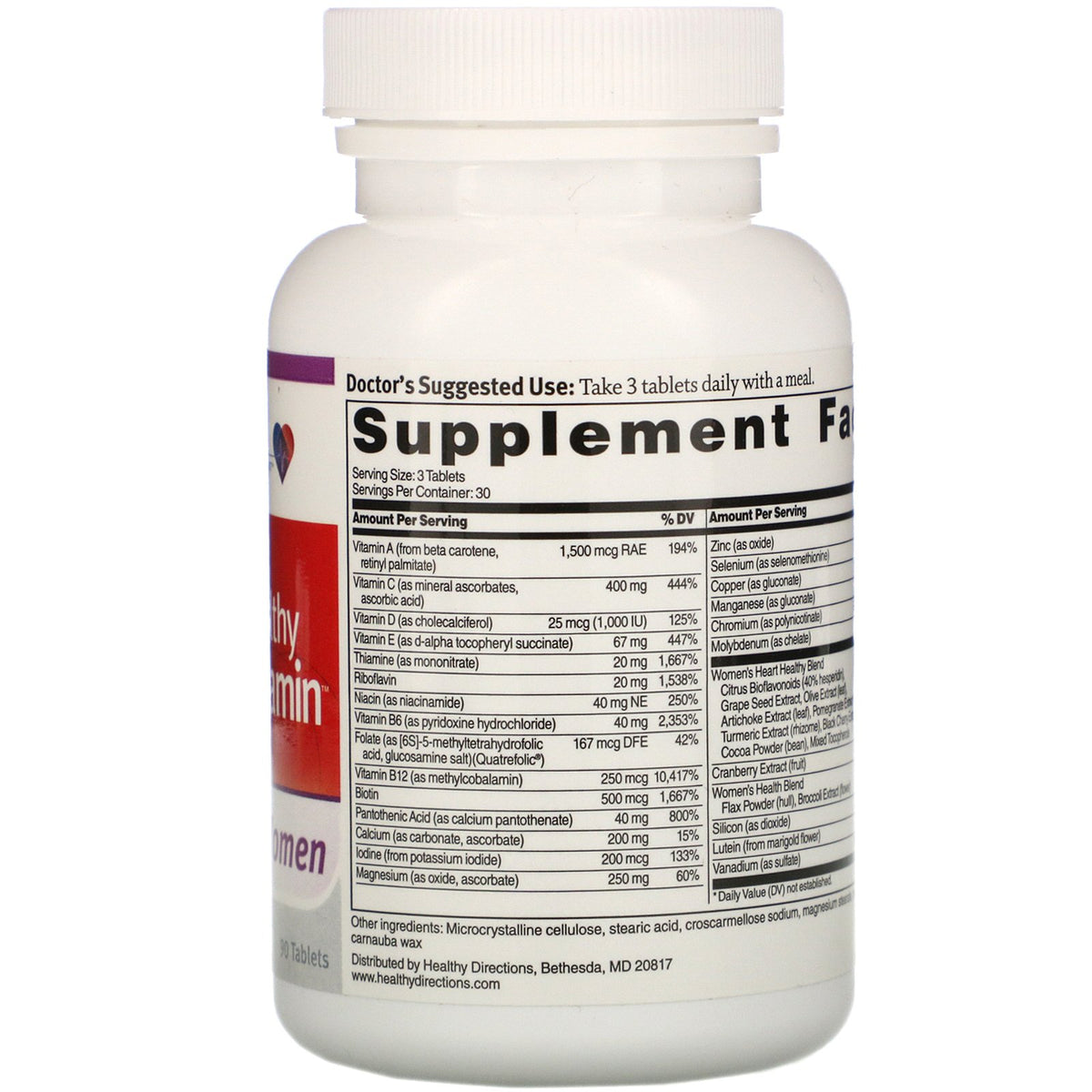 Dr. Sinatra, Heart Healthy Multivitamin, Women, 90 Tablets The Supplement Shop