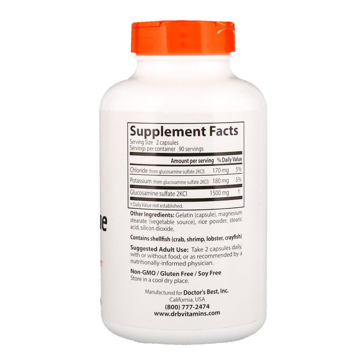 Doctor's Best, Glucosamine Sulfate, 750 mg, 180 Capsules The