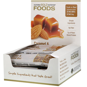 California Gold Nutrition, Caramel & Almond Bars, 12 Bars, 1.4 oz (40 g) Each