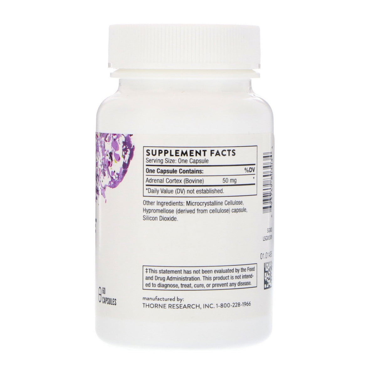 Thorne, Adrenal Cortex, 50 mg, 60 Capsules | The Supplement Shop